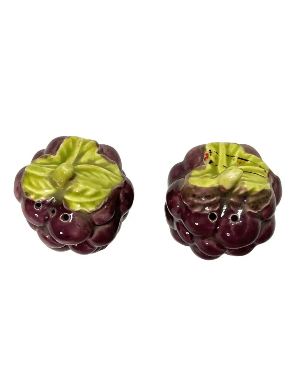 Vtg Grapes Salt & Pepper Shakers Ceramic 3